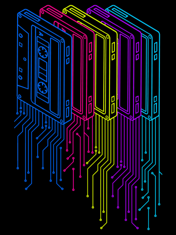 Minimal 80's cassette tapes
