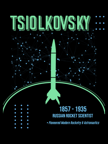 Minimal Science Posters - Konstantin Tsiolkovsky 01 - Rocket Scientist