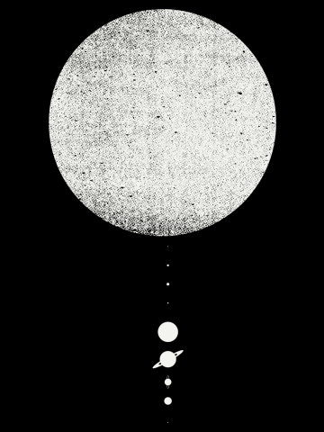 Minimal Solar System | White Ink Edition