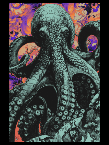 Mystical Depths: Abstract Octopus 2