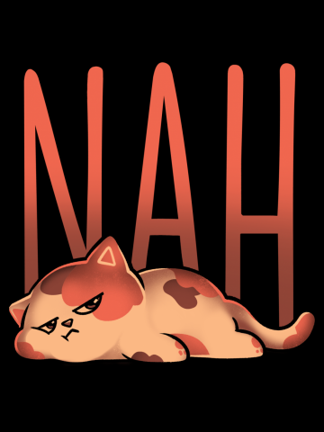Nah Cat - Sarcasm Funny Cute Nope Tired Cat Gift
