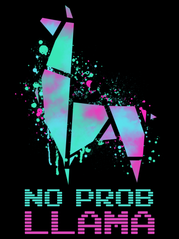 No Probllama Llama Colorful Gaming Battle Royale