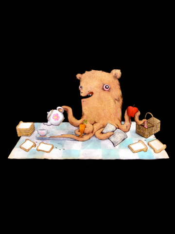 Octopus bear picnic ... "Tea?"