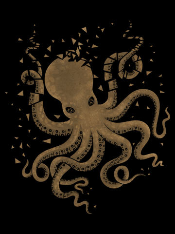 Octopus in the Deep (Light on Dark Version)