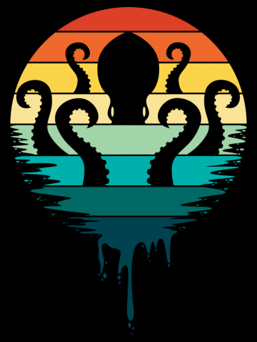 Octopus minimal sunset