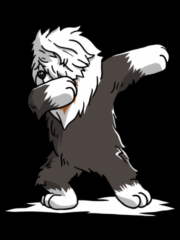 Old English Sheepdog Dabbing Dog Dab Dance Move