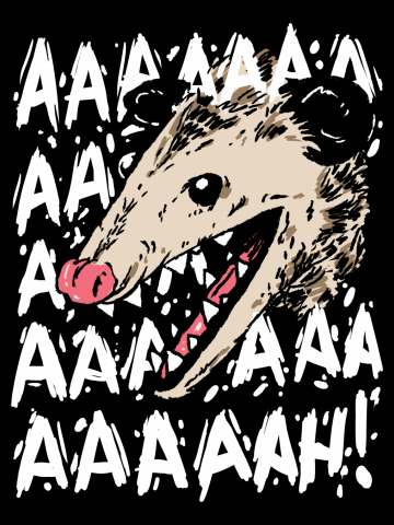 Opossum screaming