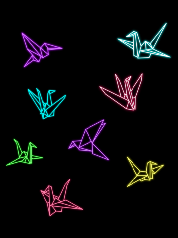 PAPER CRANES NEON