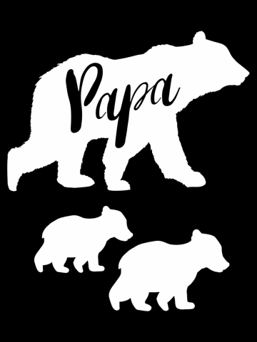 Papa Bear T Shirt with Two Cubs