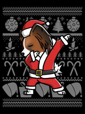 Papillon Dabbing Dog Dab Dance Move Christmas