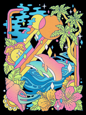 Paradise Visions | Tropical Neon Ocean Escape