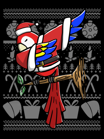 Parrot Dabbing Dog Dab Dance Move Christmas