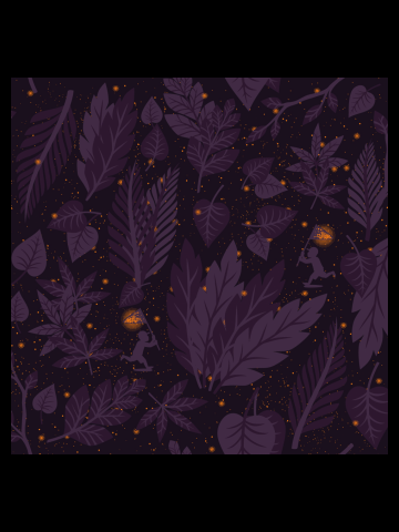 Pattern Dark Forest Kid Fireflies