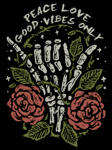 Peace Love And Good Vibes Shaka Sign