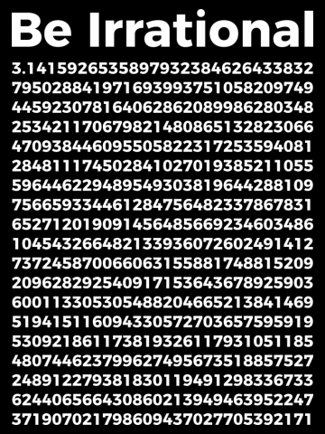 Pi Day T-Shirt | Pi Tee | Math Nerd Geek | Be Irrational