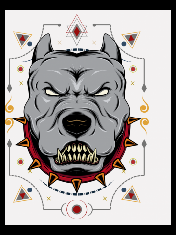 Pitbull Illustration vector. pet animal design template.