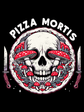 Pizza Mortis - dark humor toadstool mushroom design