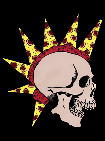 Pizza punk funny punk skull