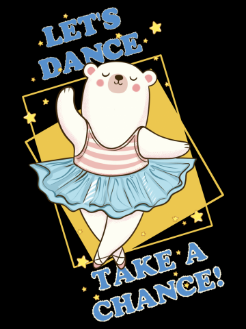 Polar white bear is dancing