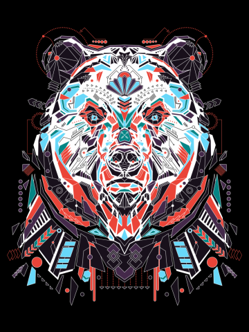 Polygon Geometric Grizzly Bear