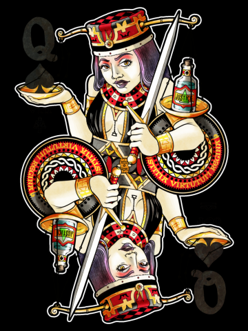 Queen of Spades as Justice in Libra
