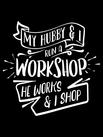 Quote - He Works I Shop - dark