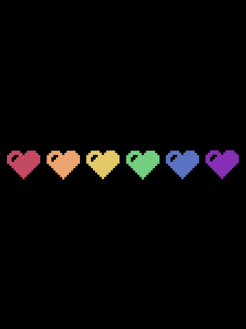 Rainbow Pixel Hearts