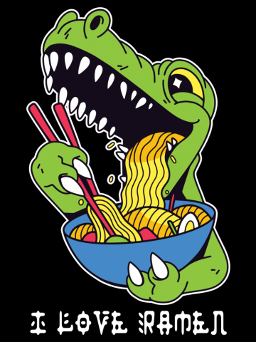 Ramen Noodles Japan Gift T-Rex Dinosaur