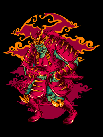 Red Oni Samurai Warrior
