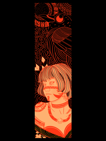 Red Orange Tribe Skate Deck