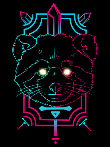 Red Panda with Three Sword. Illustration by artthree