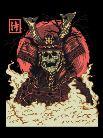 Red Samurai Skull