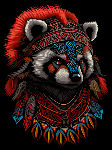 Red panda Indian Chief