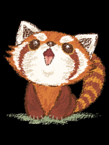 Red panda happy
