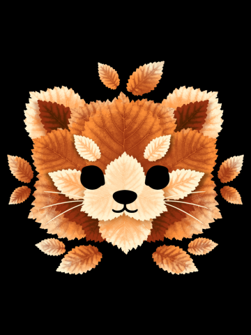Red panda of leaves
