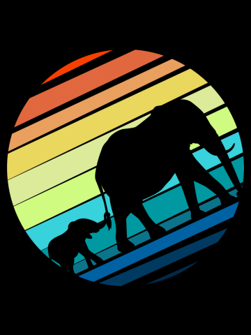 Retro Elephant family