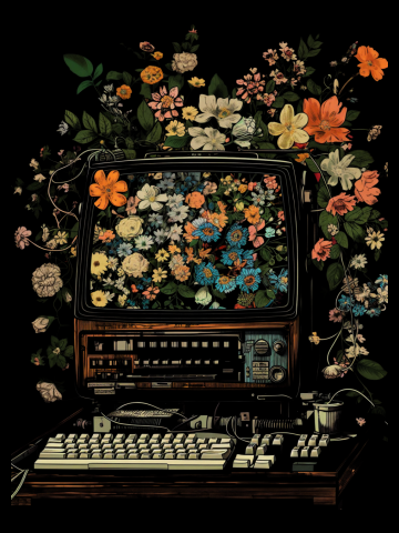 Retro Floral Computer