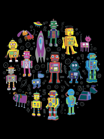 Retro Robots in Space - by Cecca Designs
