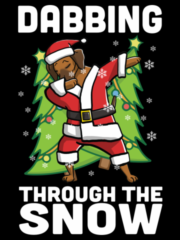 Rhodesian Ridgeback Dabbing Through The Snow Christmas