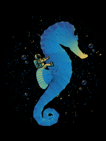 Riding a Sea Horse Astronaut