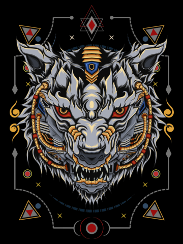 Robotic wolves with sacred geometry