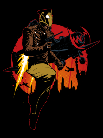 Rocketeer in flight