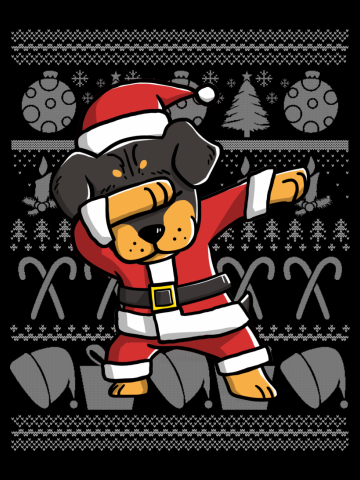 Rottweiler Dabbing Dog Dab Dance Move Christmas
