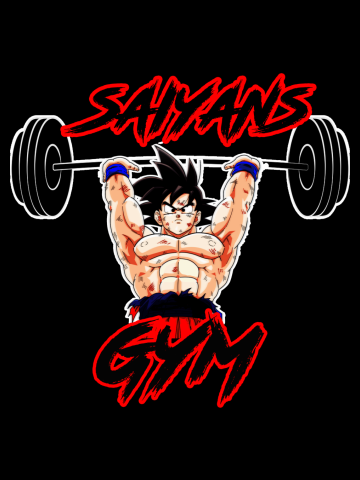 SAIYANS GYM BLACK GYM TEE