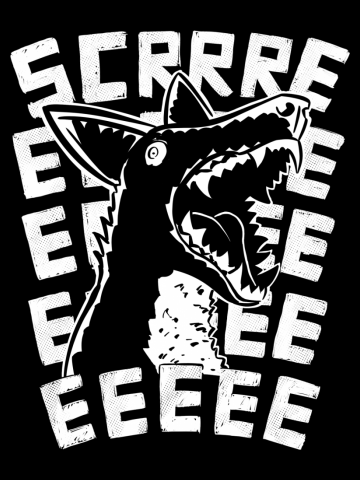 SCREE dog - white ink