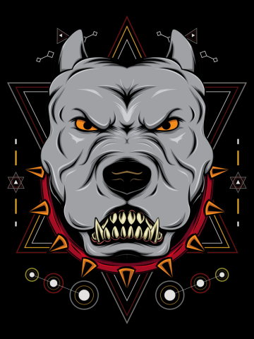 SIMPLE AND MODERN LOGO ANGRY PITBULL