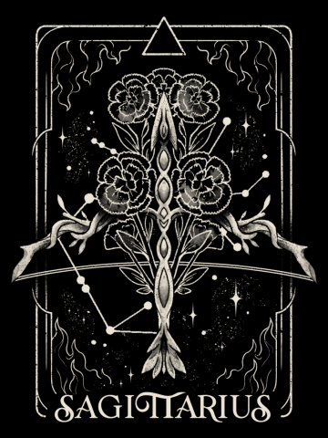 Sagittarius Card - Dark Tarot Art Zodiac Sign Sagittarius Gift