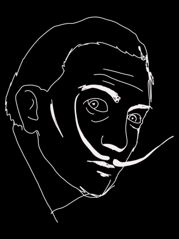 Salvador Dali Artist Portrait - Drawing Style