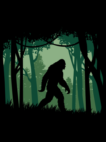 Sasquatch in the forest (green)