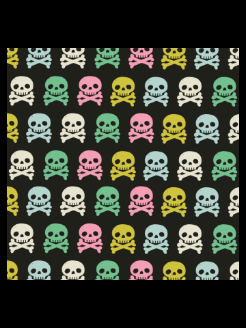 Scene Kid Skull and Bones Pattern